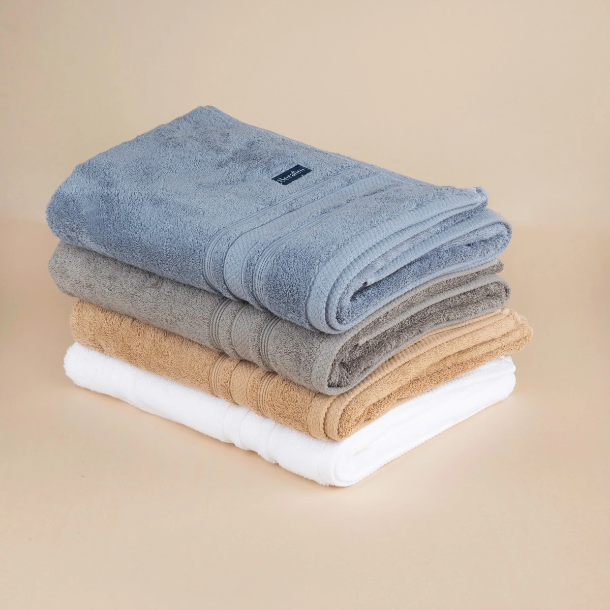 4 Set de Toalla y Toallón - Azul + Gris + Beige + Blanco - imagen 3